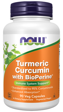 NOW Turmeric Curcumin with BioPerine Capsules | FamiliaBoost