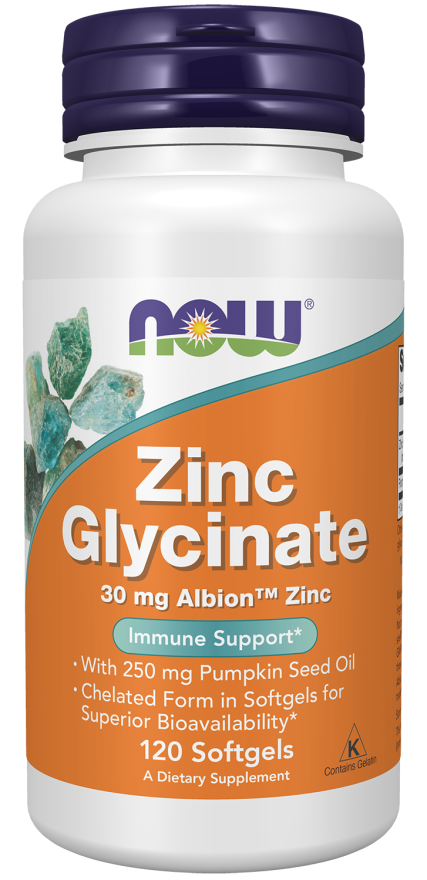 NOW Zinc Glycinate SoftGels | FamiliaBoost