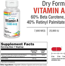 Solaray Dry Form Vitamin A | FamiliaBoost