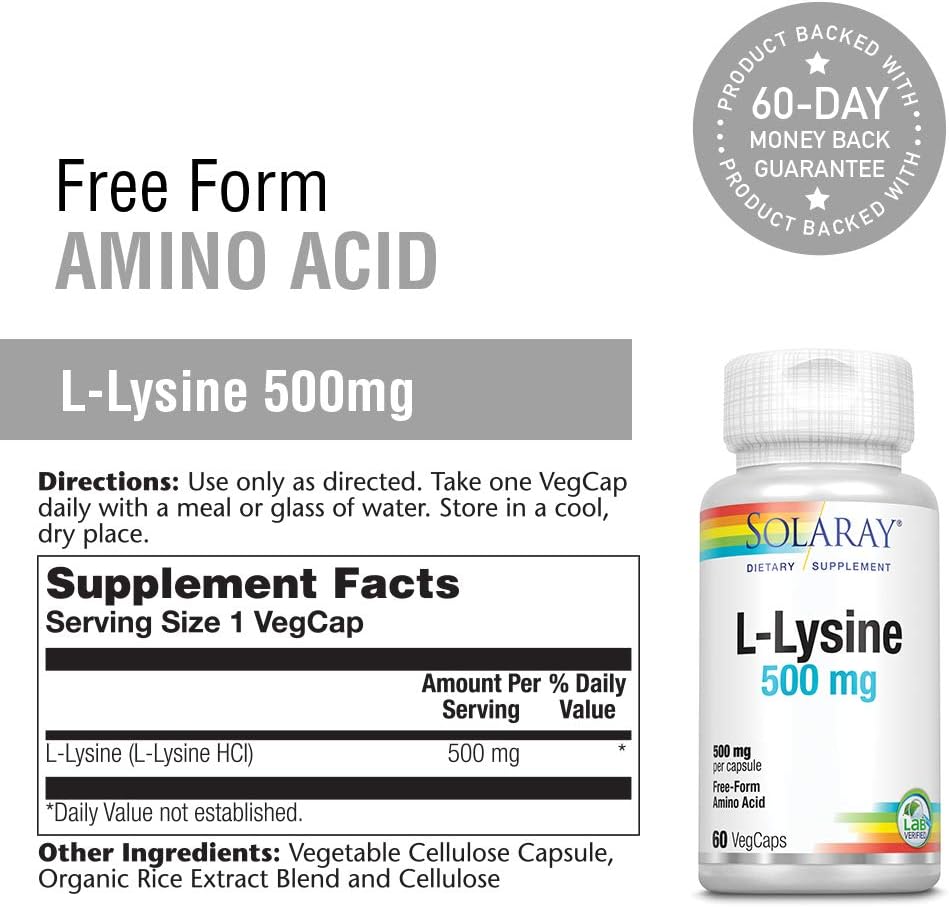Solaray L-Lysine - Free Form 500 mg | FamiliaBoost