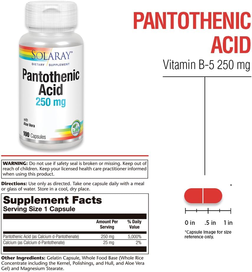 Solaray Pantothenic Acid 250 | FamiliaBoost