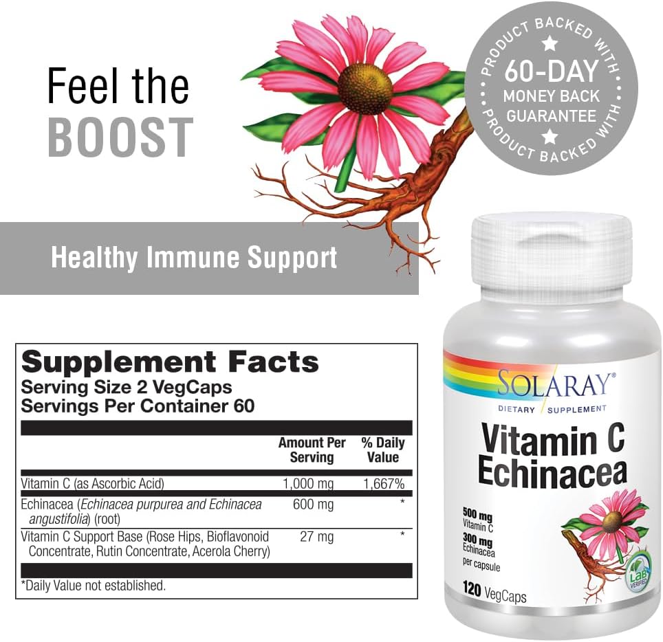 Solaray Vitamin C 500 & Echinacea 300 mg | FamiliaBoost