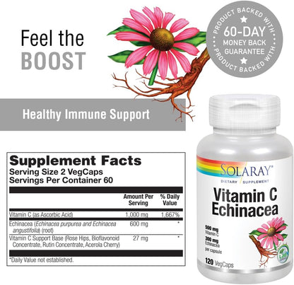 Solaray Vitamin C 500 & Echinacea 300 mg | FamiliaBoost
