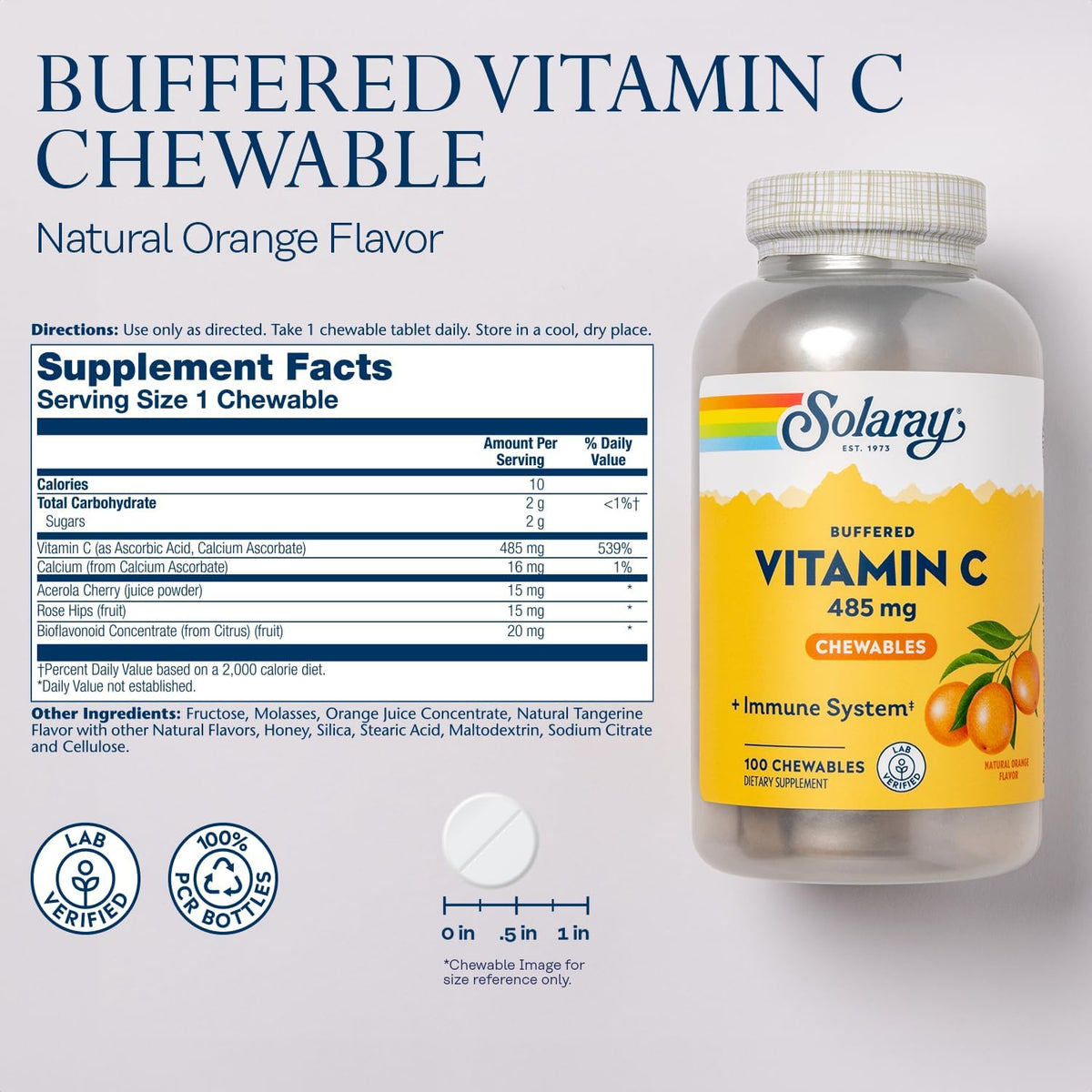 Solaray Vitamin C Chewable Orange | FamiliaBoost