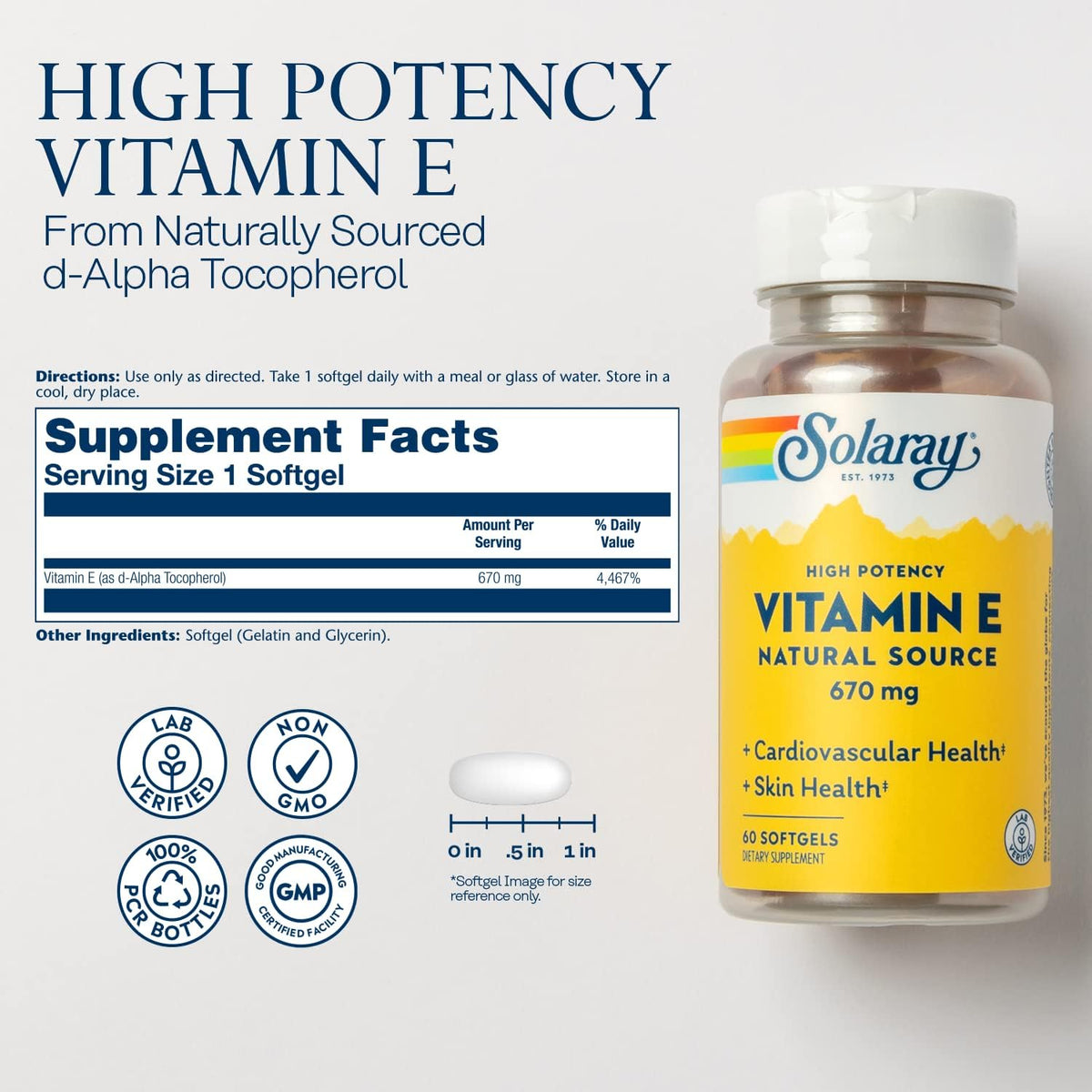 Solaray Vitamin E Natural Source 670 mg | FamiliaBoost