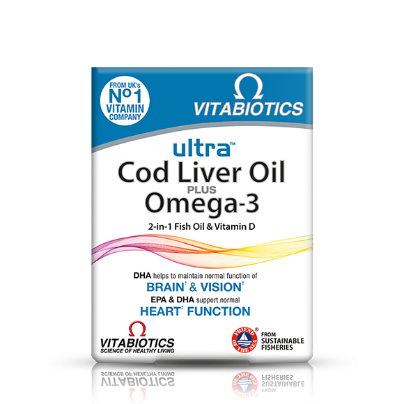 Vitabiotics Ultra Cod Liver Oil plus Omega-3, 60 capsules | FamiliaBoost